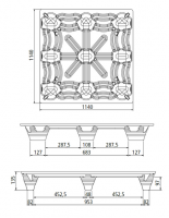 Paleta INKA
Wymiar kontenerowy
1140 × 1140 mm 
INKA Typ F11 
Wymiar kontenerowy